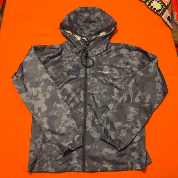 Columbia blue camo long sleeve hooded windbreaker jacket NWT - Picture 2 of 10
